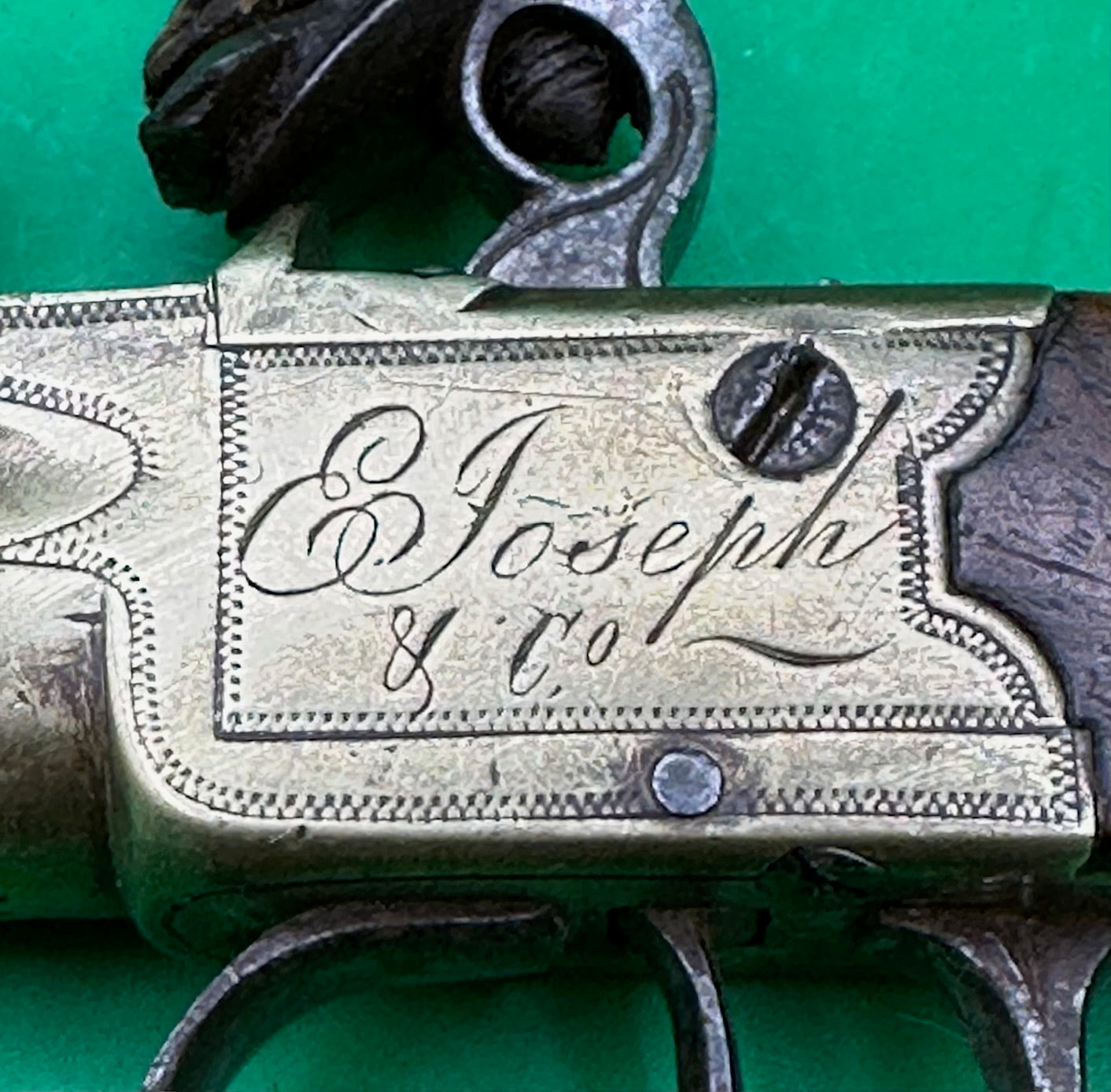 Pair Of All Brass Flintlock Pocket Pistols E Joseph, Liverpool