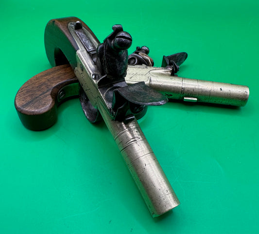 Pair Of All Brass Flintlock Pocket Pistols E Joseph, Liverpool