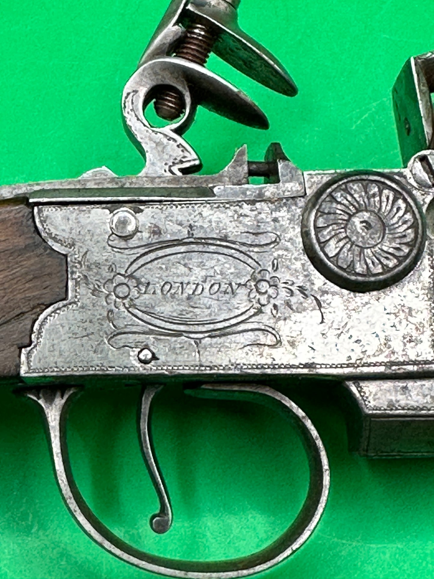 Tap Action Double Barreled Flintlock Pistol By P. Bond