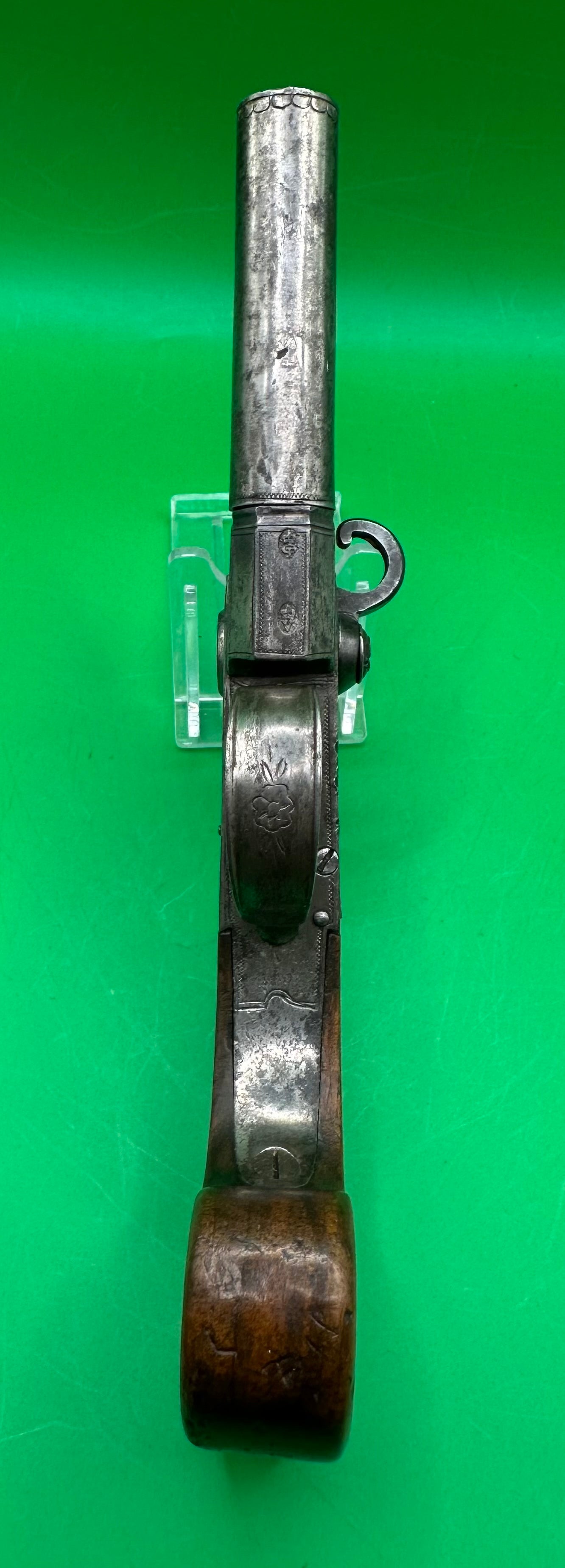 Tap Action Double Barreled Flintlock Pistol By P. Bond