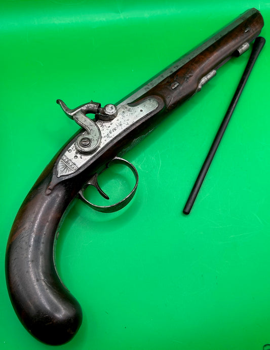 English Percussion Cap Holster/Officers/Dueling Pistol By Patrick, Liverpool