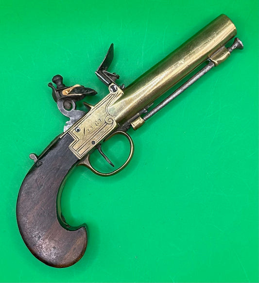 Very Interesting All Brass Boxlock Flintlock Pocket Pistol
