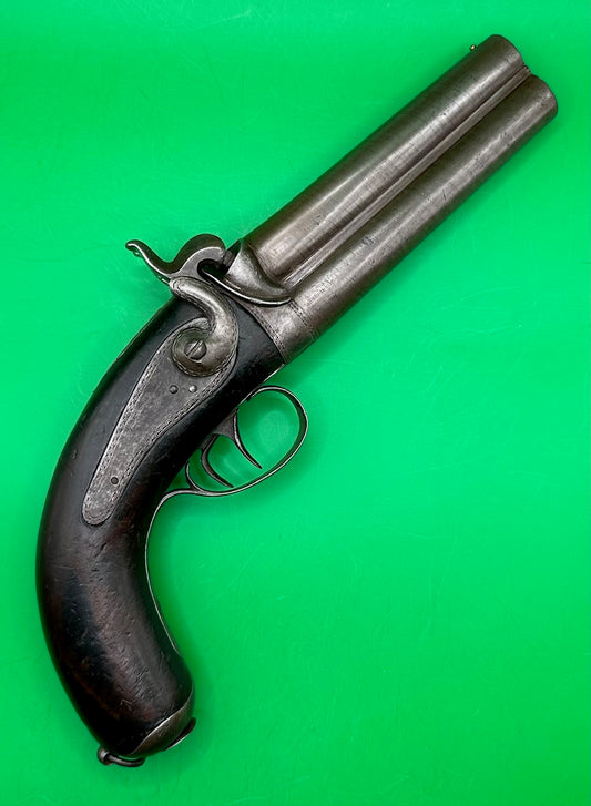Double Barreled Howdah or Officers Pistol By P Hermann Of Aarberg