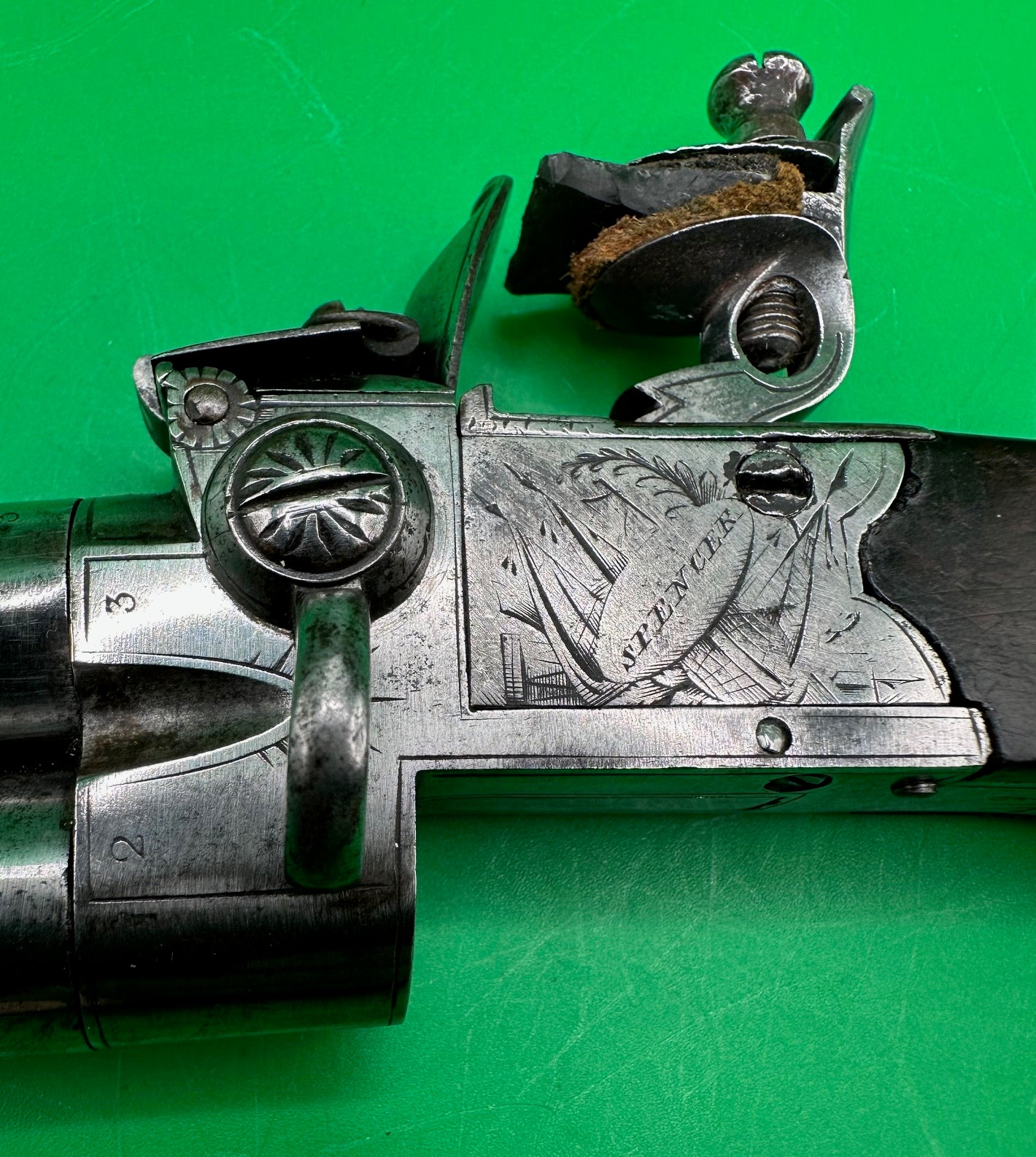 Double Barrelled Tap Action Flintlock Pistol By Spencer, London