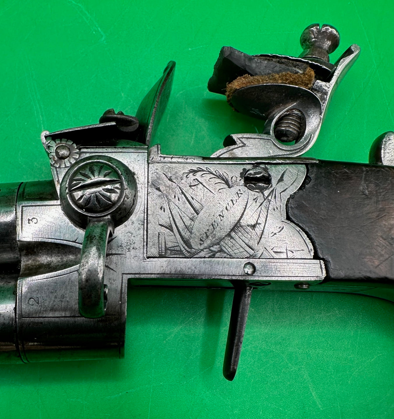 Double Barrelled Tap Action Flintlock Pistol By Spencer, London