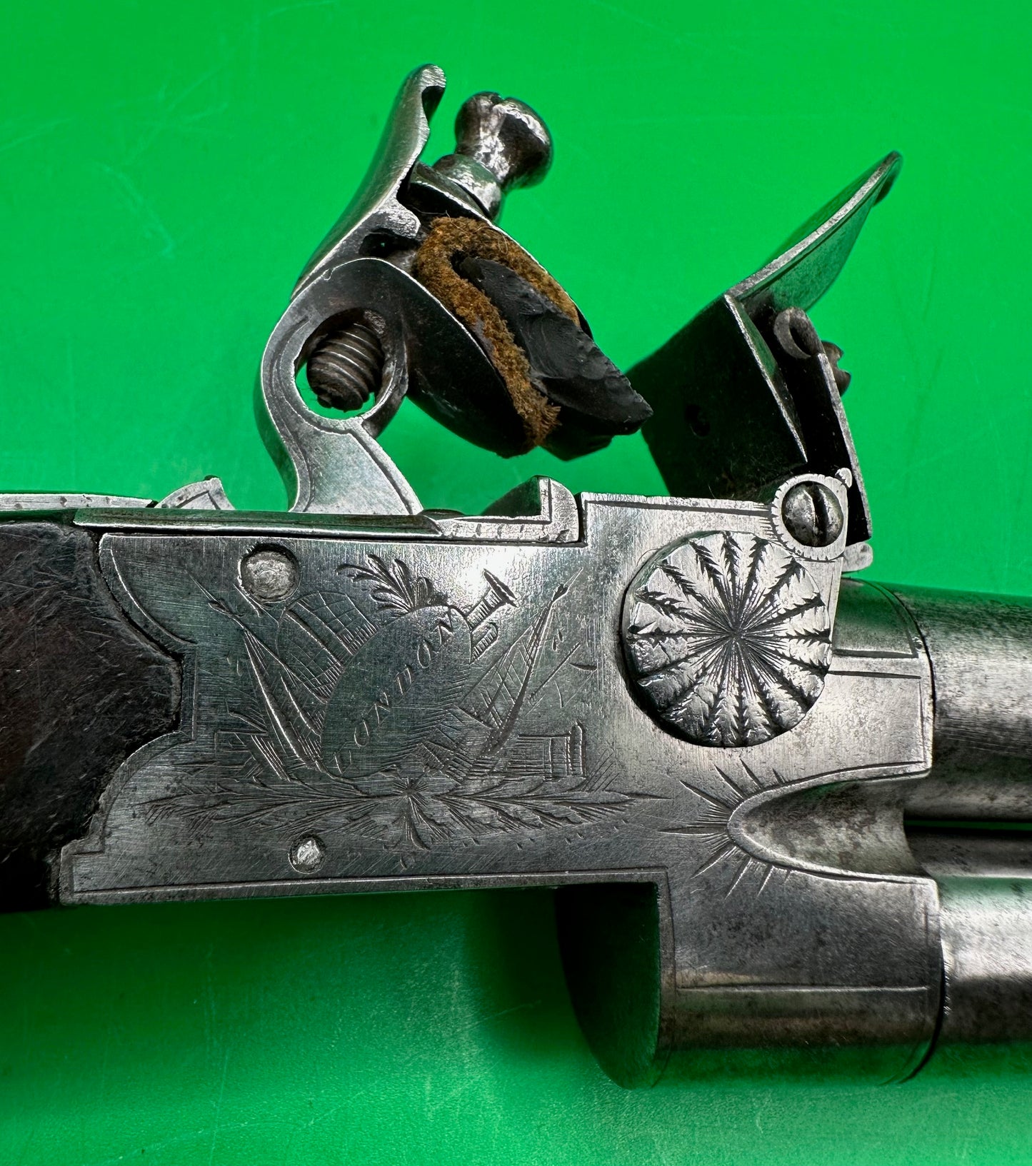 Double Barrelled Tap Action Flintlock Pistol By Spencer, London