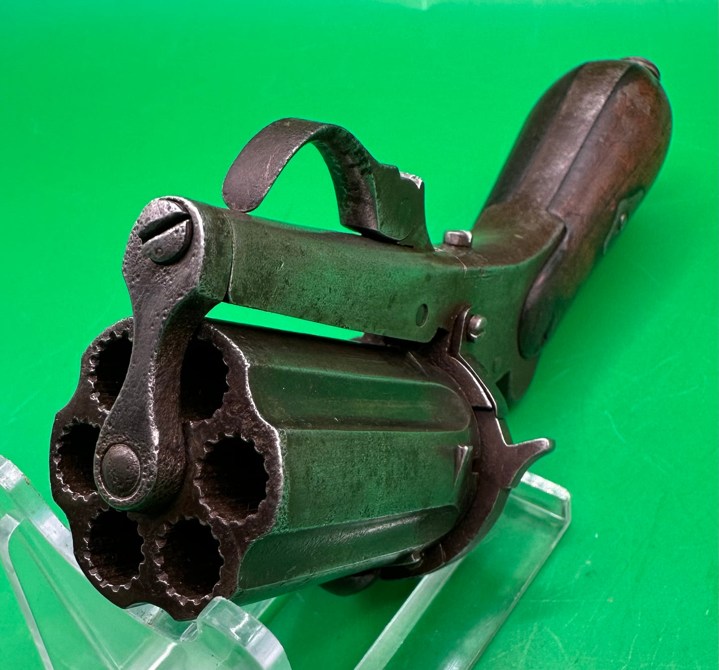 6 Shot Rifled Pinfire Pepperbox Revolver