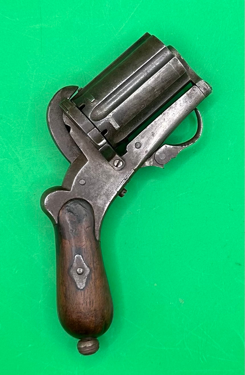 6 Shot Rifled Pinfire Pepperbox Revolver