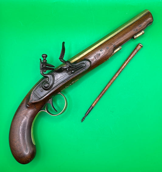 Brass Barreled Flintlock Holster Pistol By Dunderdale Mabson & Labron