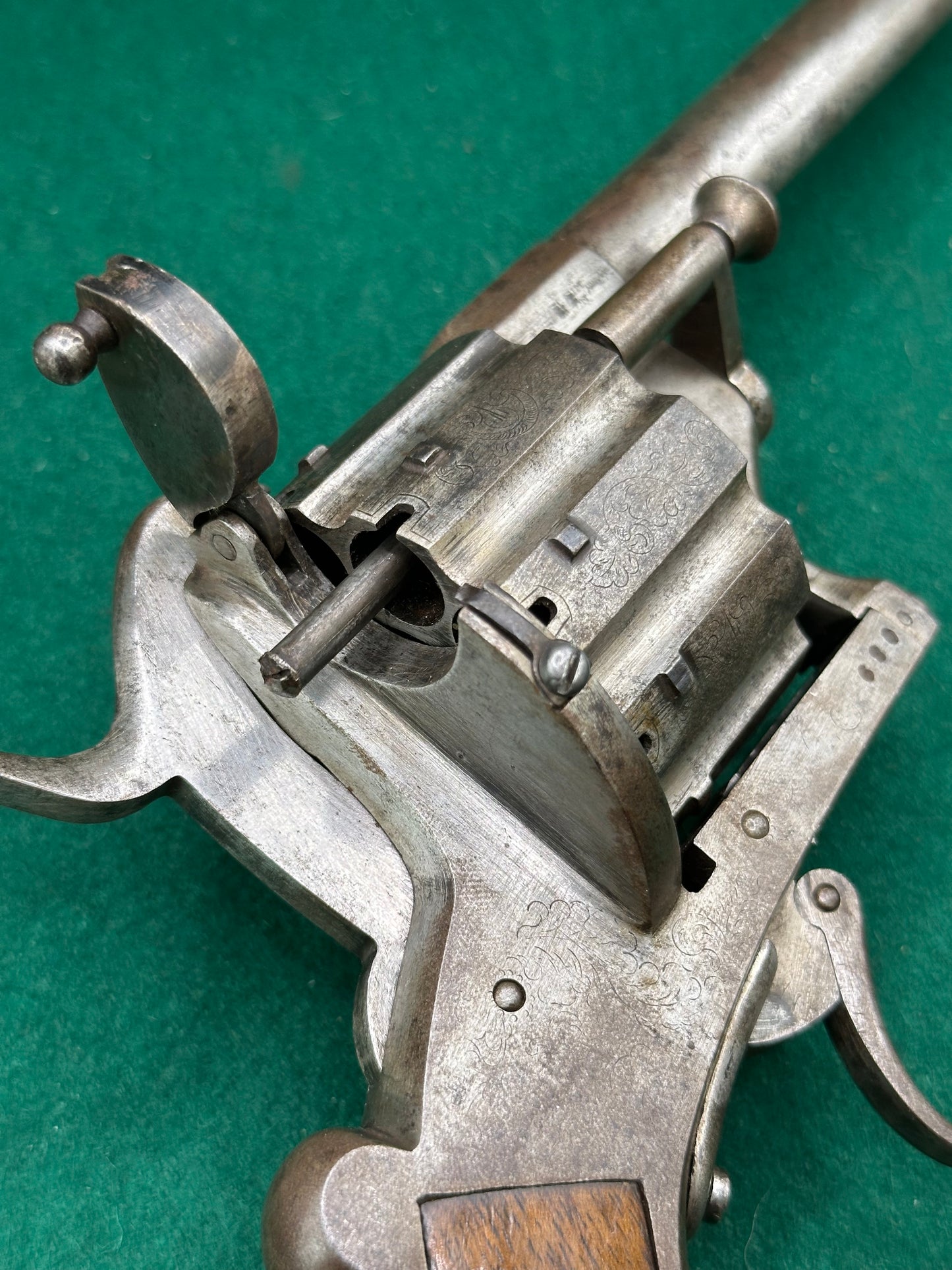 A Scarce 10 Shot French Pinfire Revolver