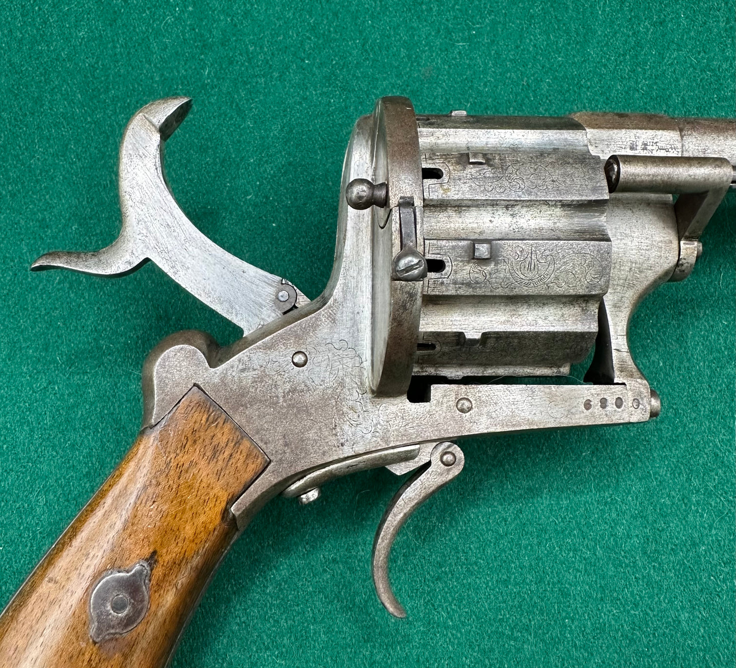 A Scarce 10 Shot French Pinfire Revolver