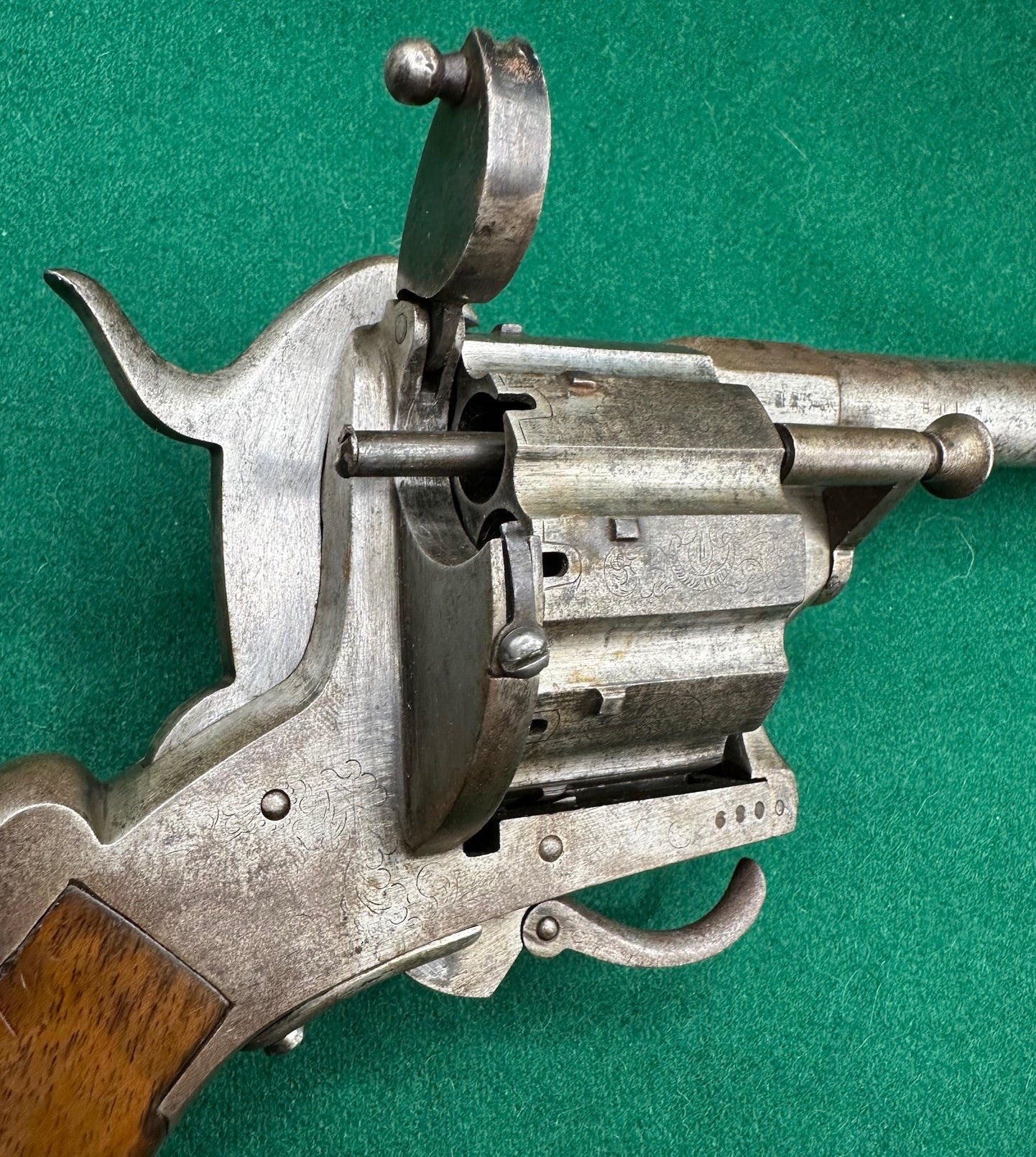 A Scarce 10 Shot French Pinfire Revolver