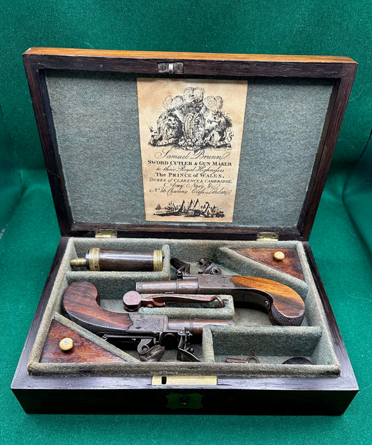 Beautiful Cased Set Of English Pocket Pistols By Brunn