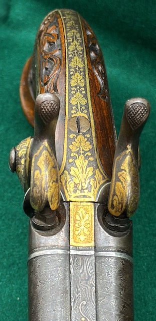 Exhibition Grade Double Barrelled Percussion Cap Pistol