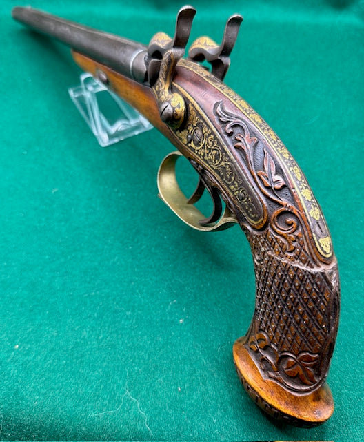 Exhibition Grade Double Barrelled Percussion Cap Pistol