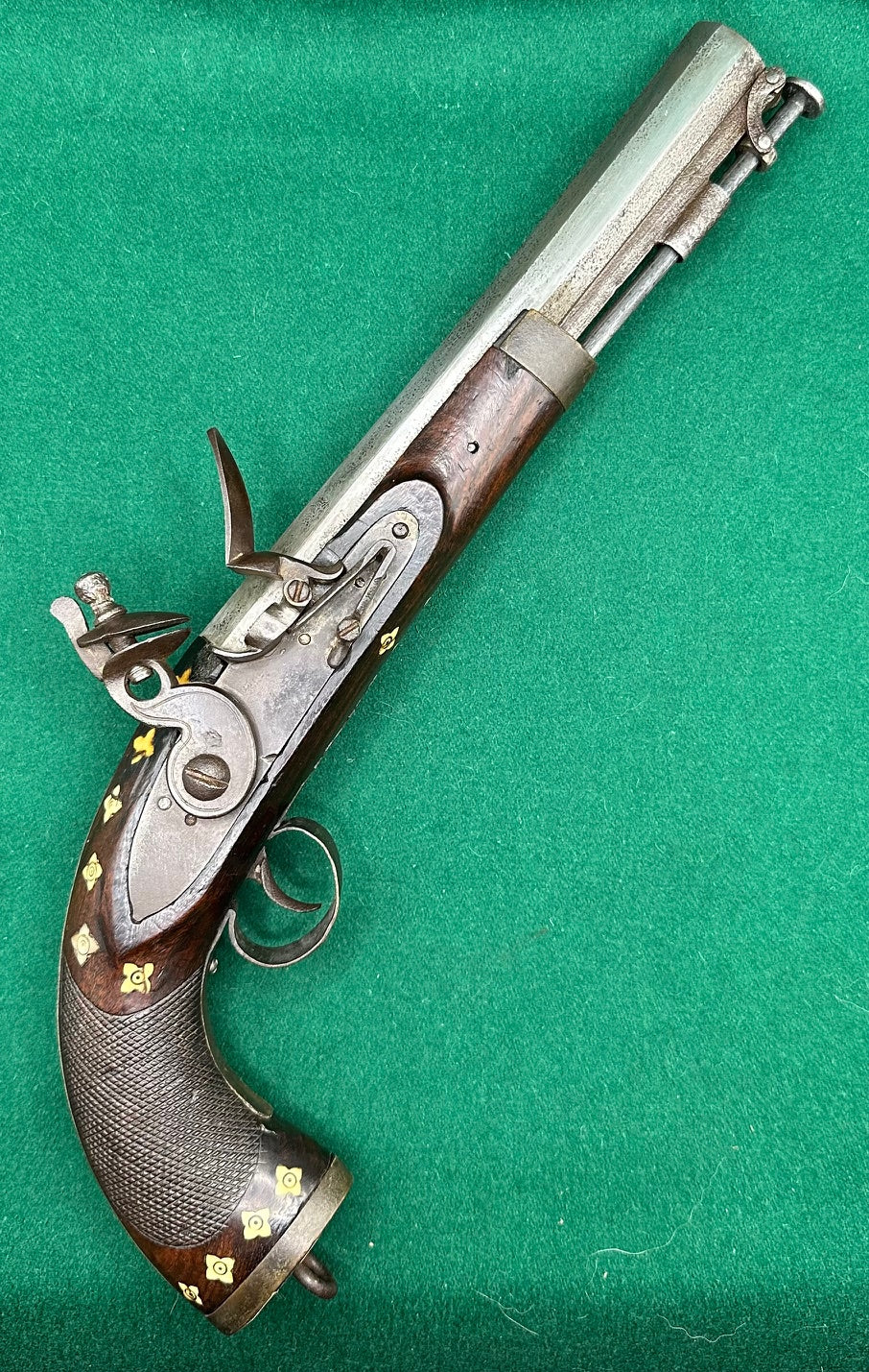 Indian Military Half Stocked Flintlock Pistol