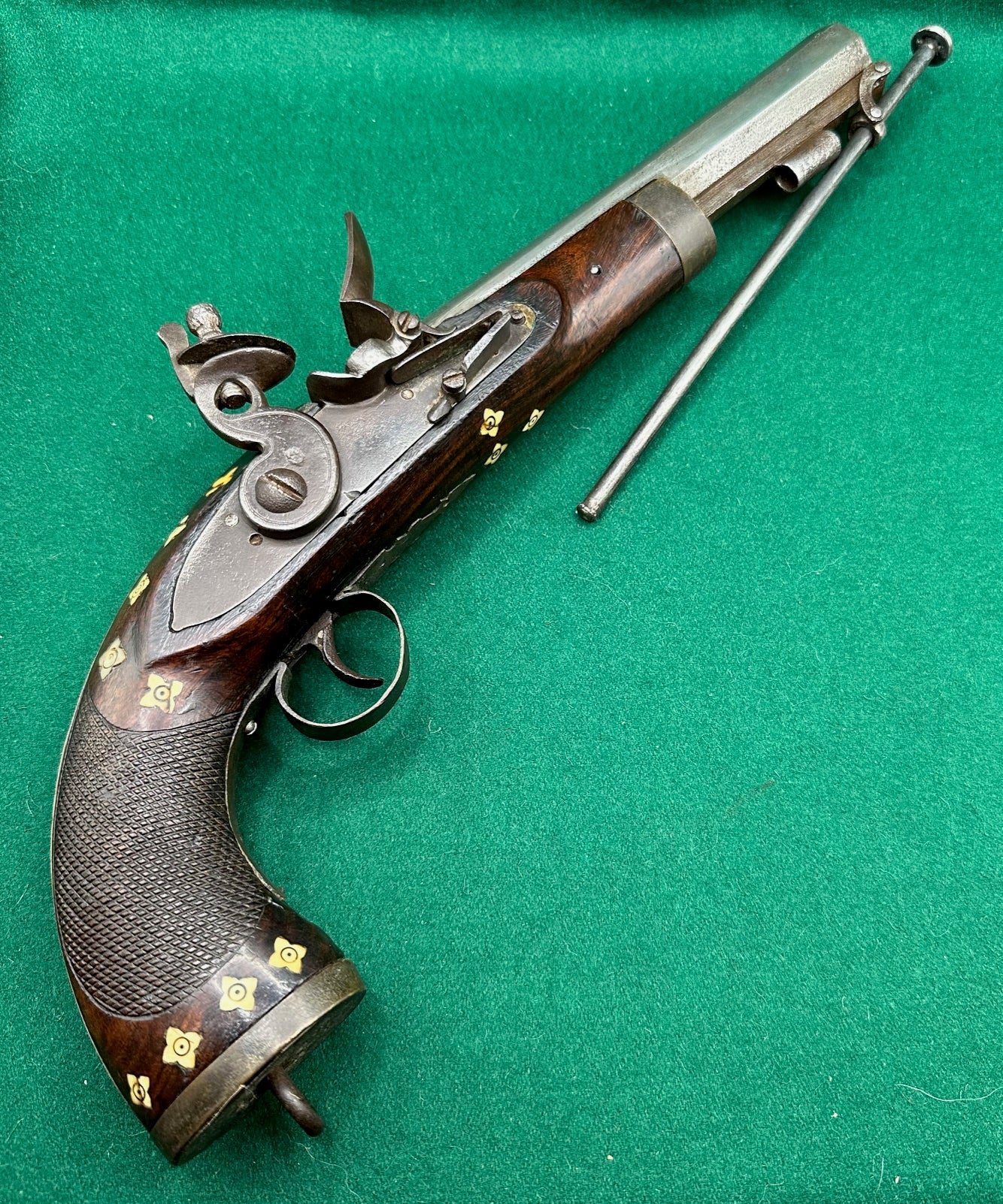 Indian Military Half Stocked Flintlock Pistol