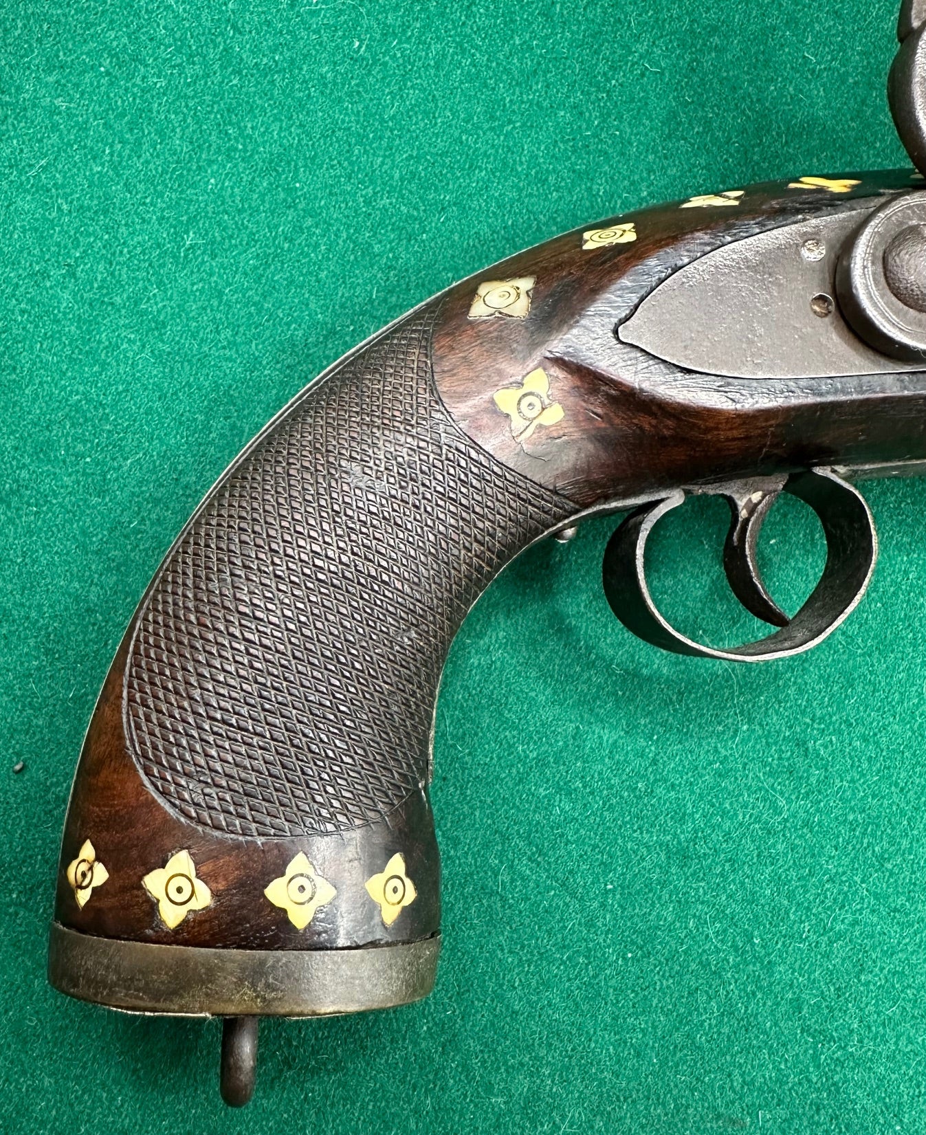 Indian Military Half Stocked Flintlock Pistol