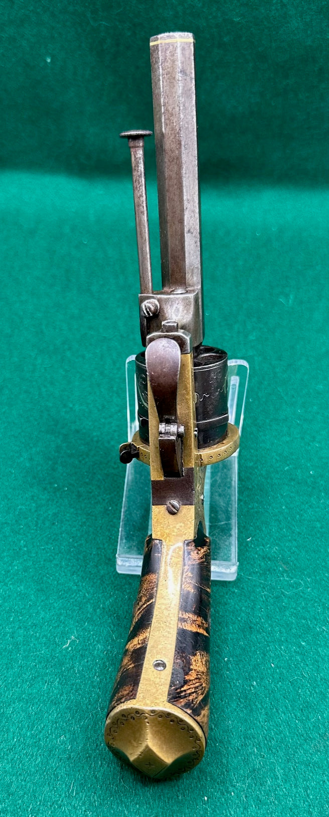 A Stunning Gilt Pinfire Pocket Revolver In Its Fitted Case