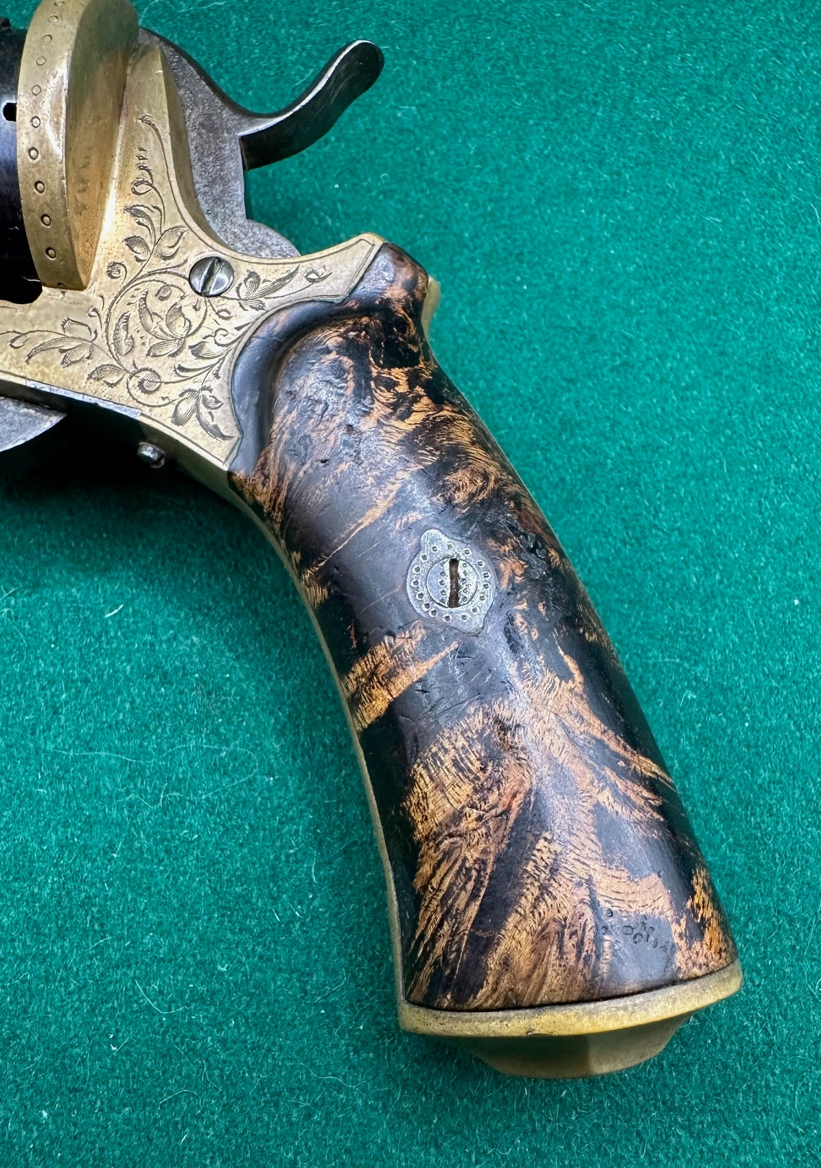 A Stunning Gilt Pinfire Pocket Revolver In Its Fitted Case