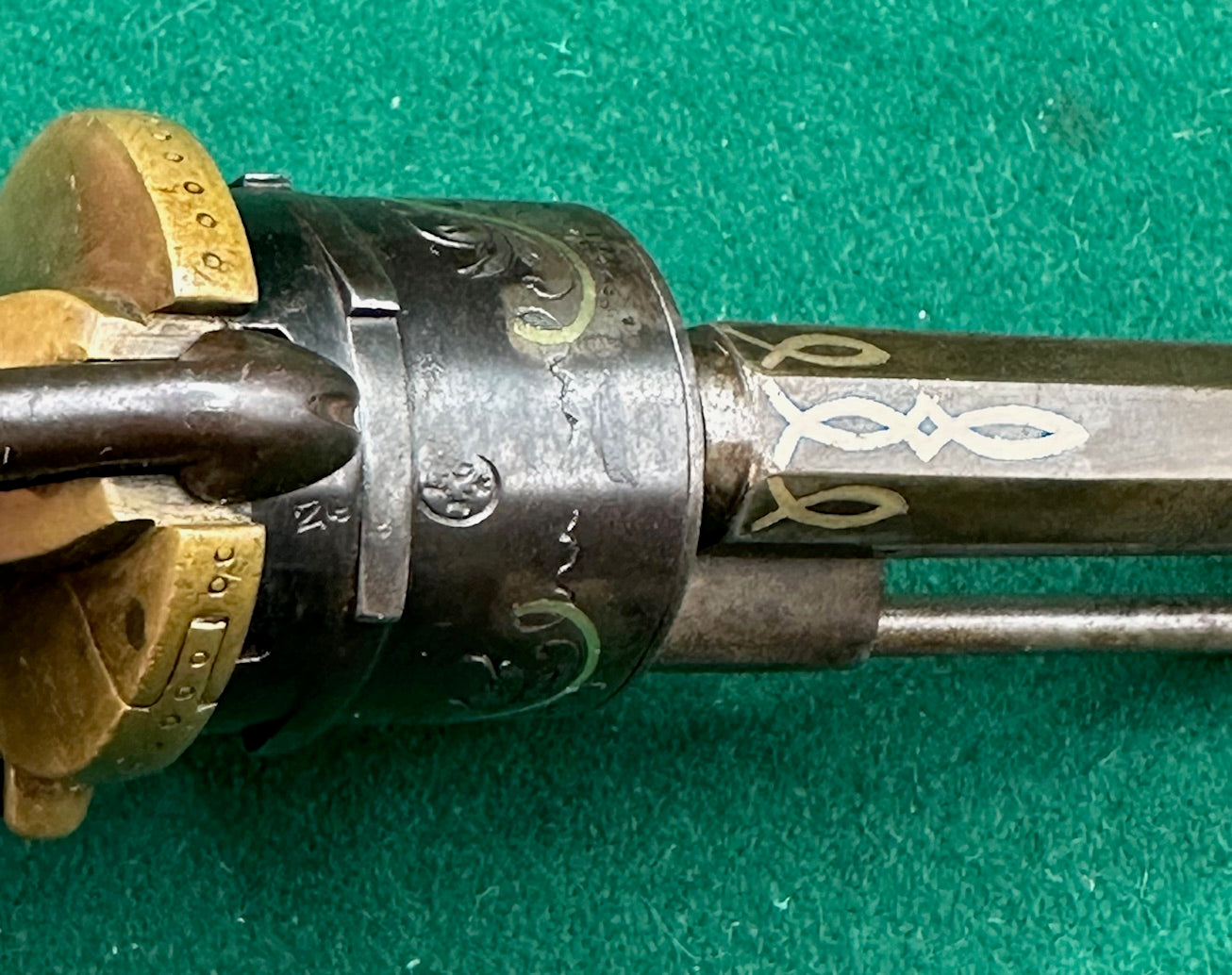 A Stunning Gilt Pinfire Pocket Revolver In Its Fitted Case