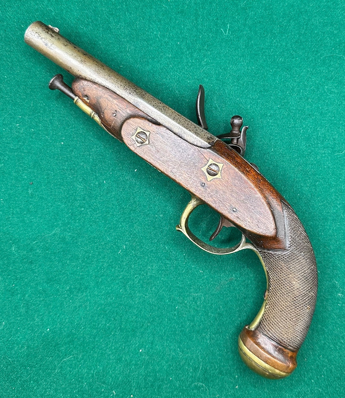 Brass Mounted Belgian Flintlock Officers Pistol