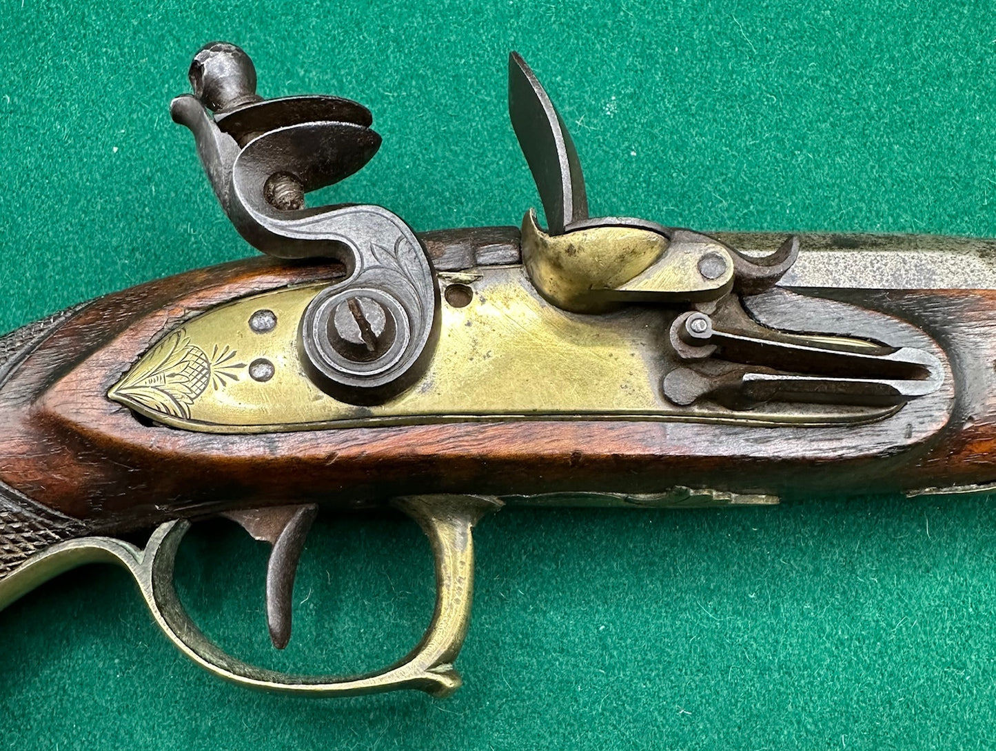Brass Mounted Belgian Flintlock Officers Pistol