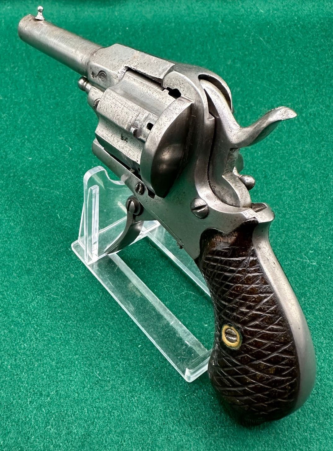 Pipe Cased Closed Frame Pinfire Pocket Revolver