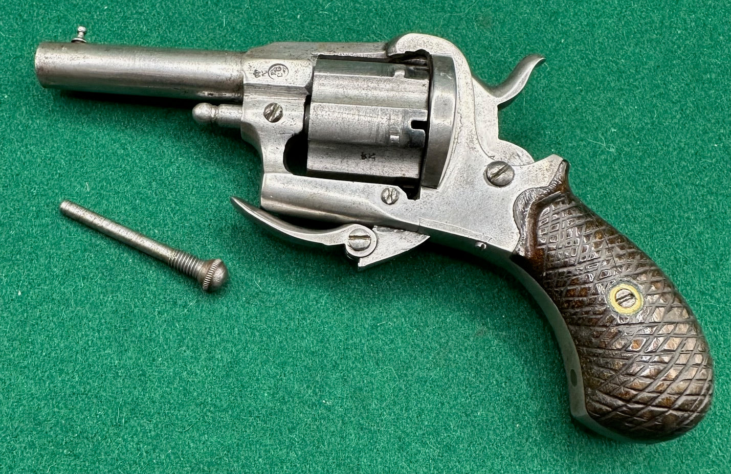 Pipe Cased Closed Frame Pinfire Pocket Revolver
