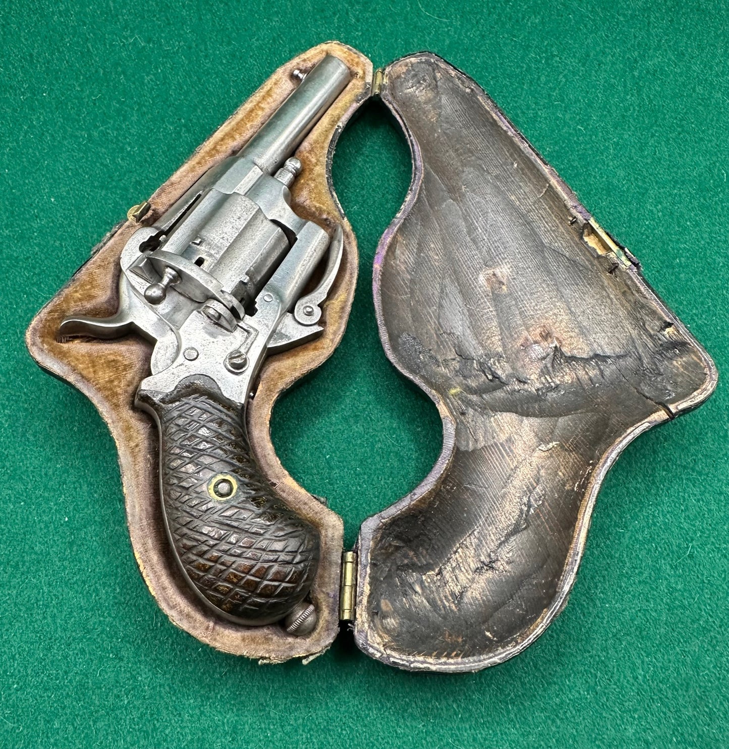 Pipe Cased Closed Frame Pinfire Pocket Revolver
