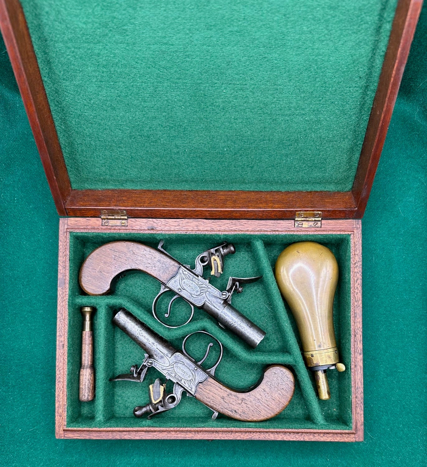 A Cased Pair of Flintlock Ketland & Co Pocket Pistols