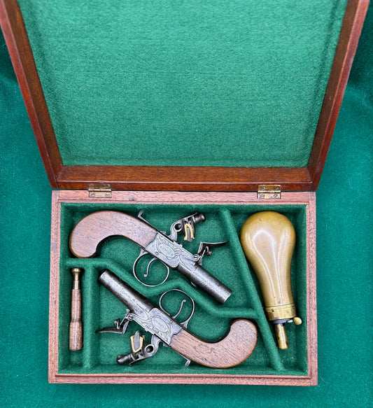 A Cased Pair of Flintlock Ketland & Co Pocket Pistols