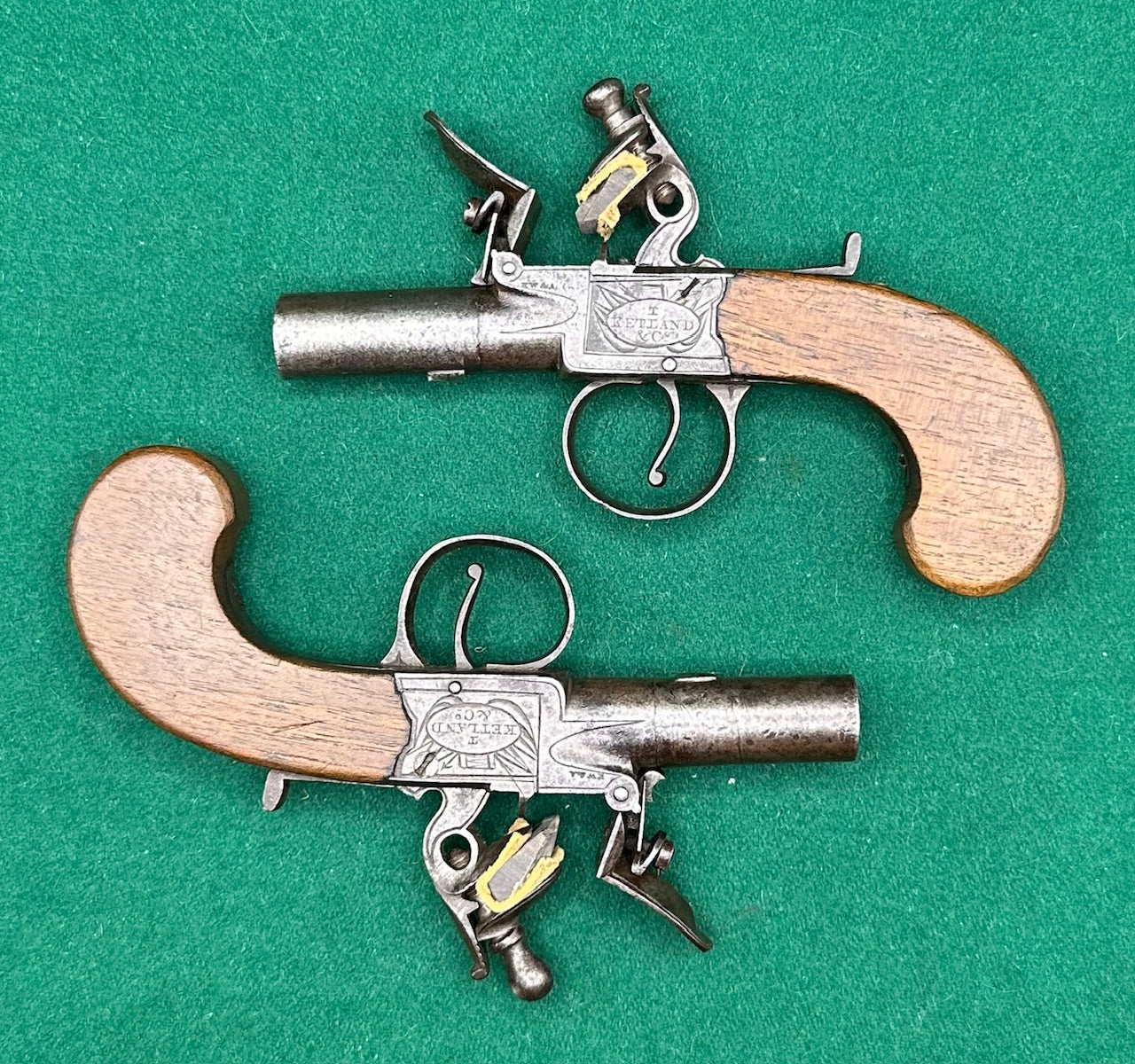 A Cased Pair of Flintlock Ketland & Co Pocket Pistols