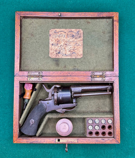 Cased English Pinfire Revolver By C.O. Bircham