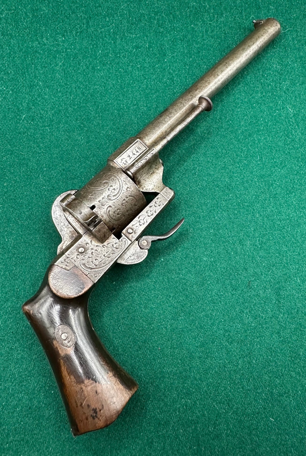 Long Barrelled 7mm Pinfire Lefaucheux Revolver