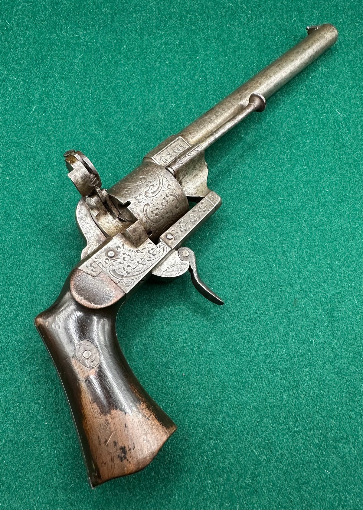 Long Barrelled 7mm Pinfire Lefaucheux Revolver