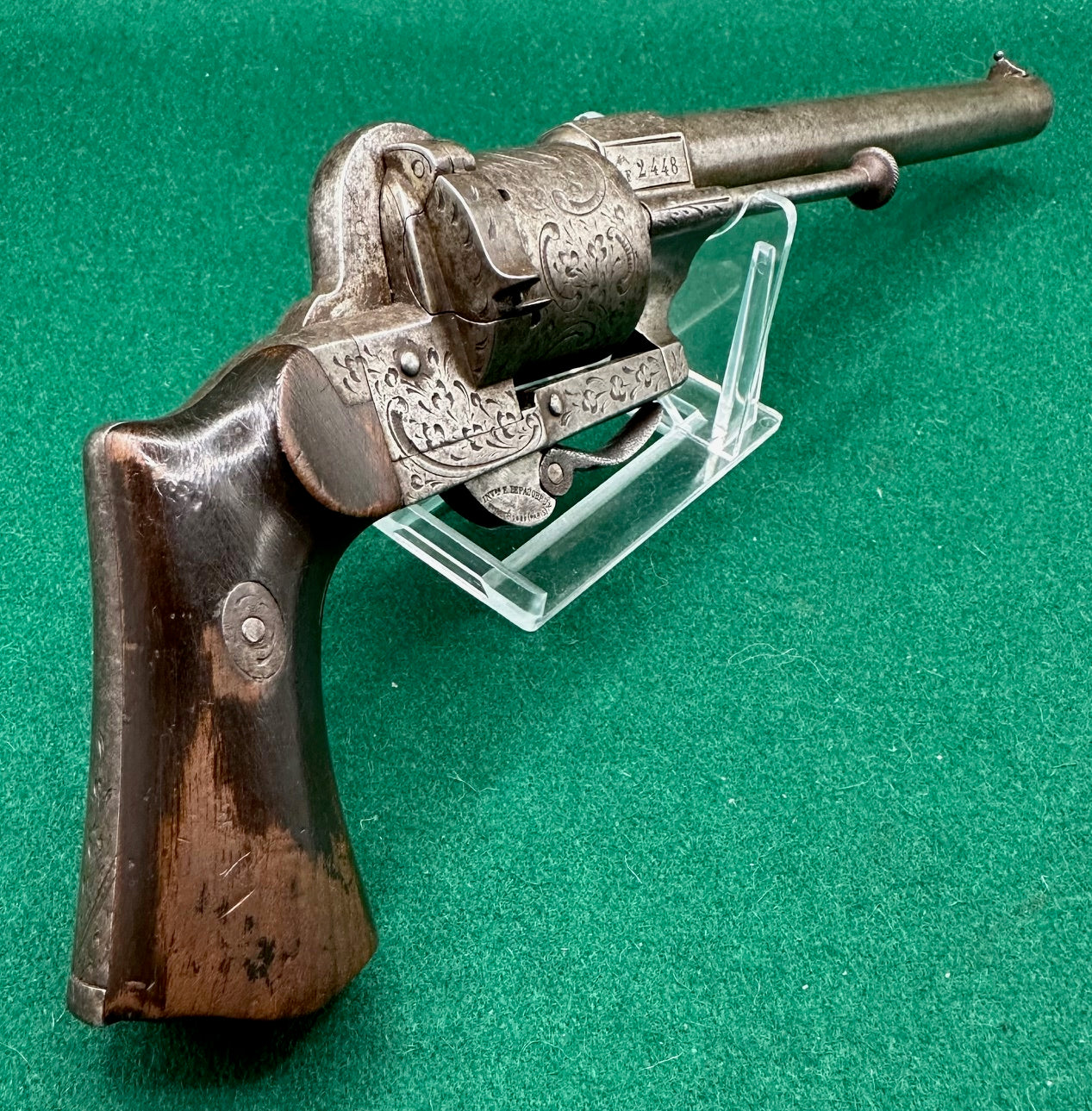 Long Barrelled 7mm Pinfire Lefaucheux Revolver