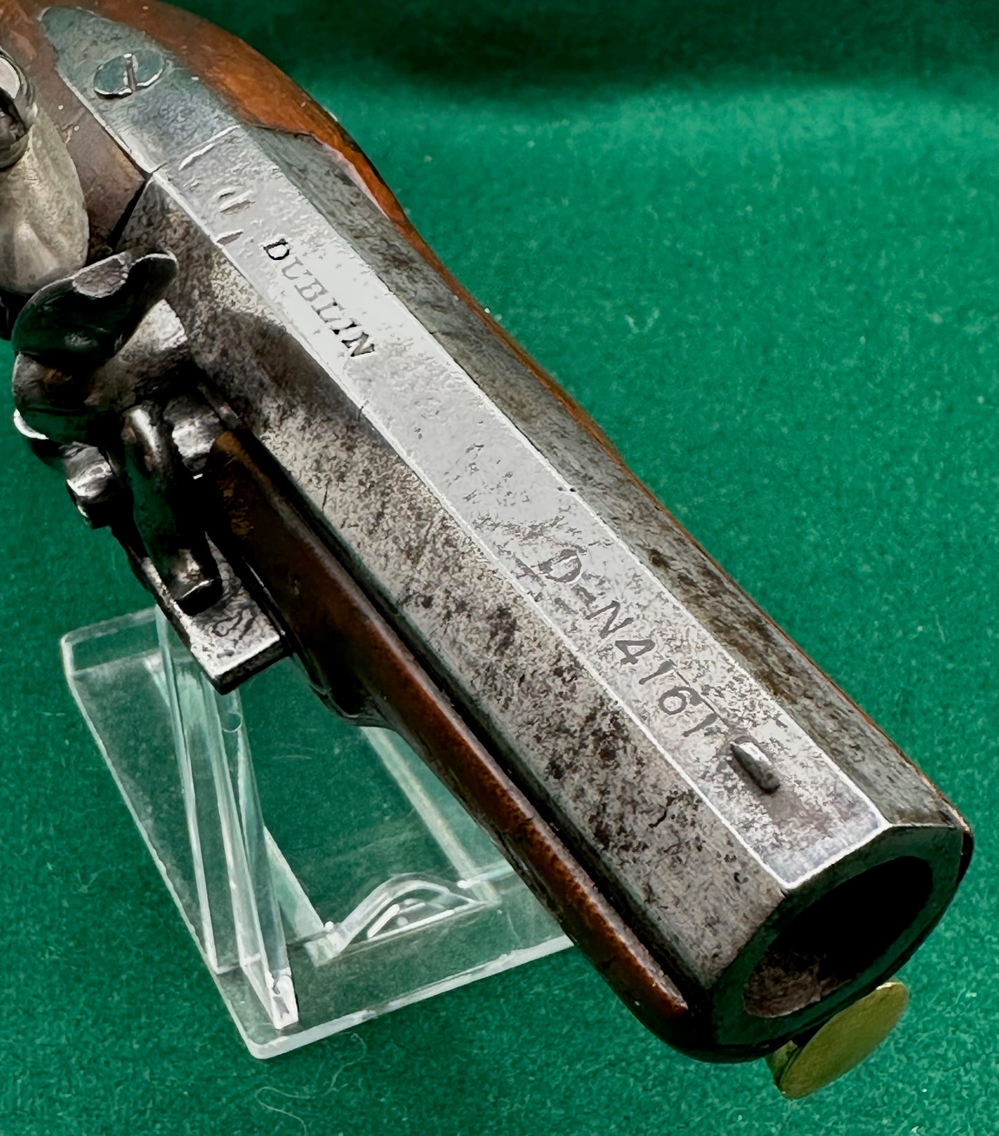 Irish Flintlock Greatcoat Pistol By G Pepper, Dublin