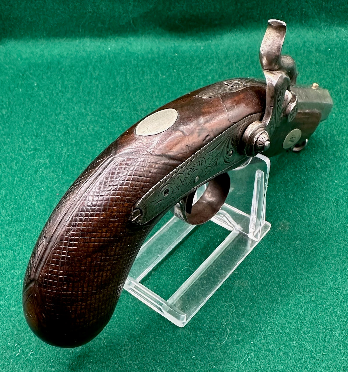 Irish Percussion Cap Overcoat Pistol By Richardson, Limerick