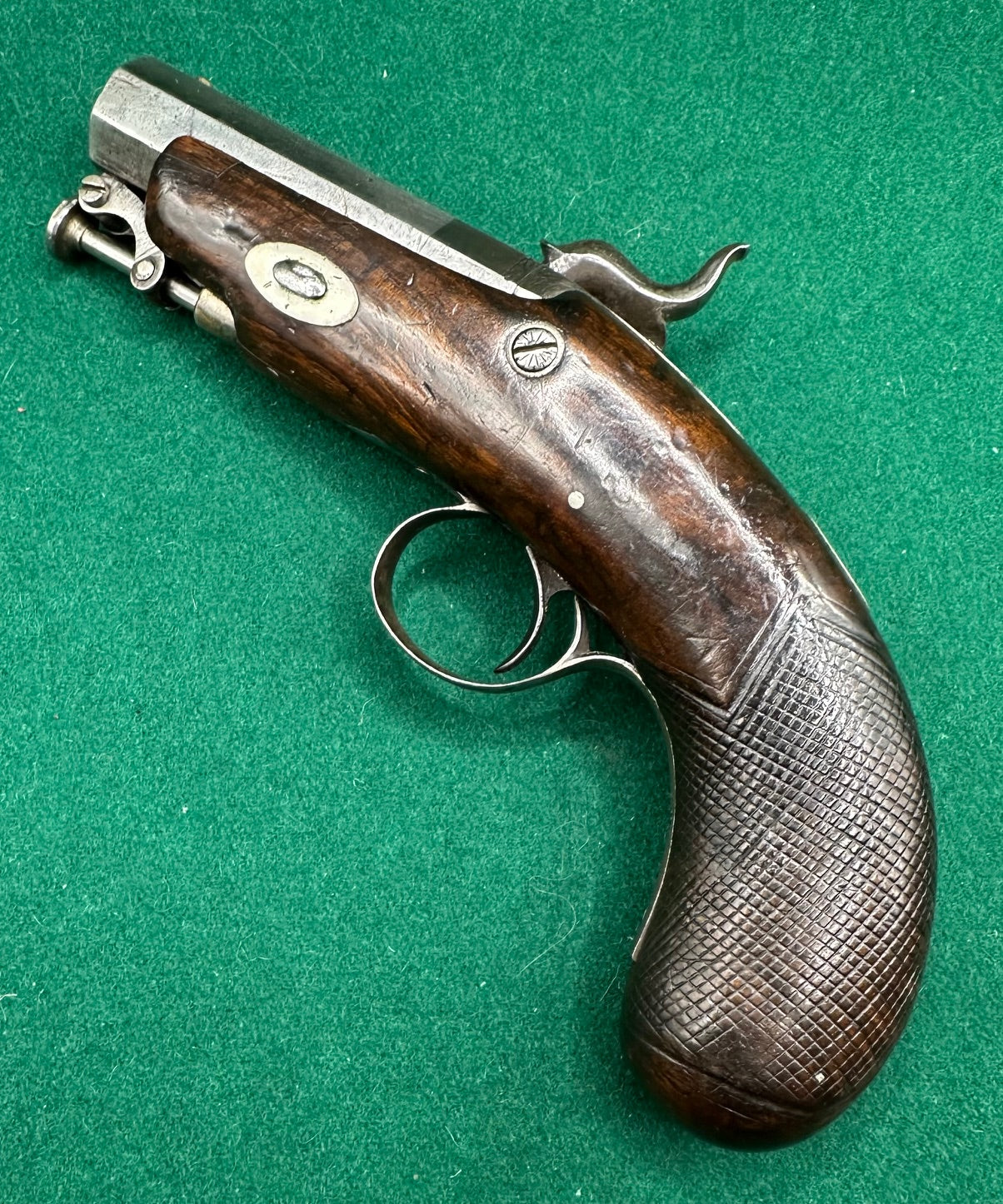 Irish Percussion Cap Overcoat Pistol By Richardson, Limerick