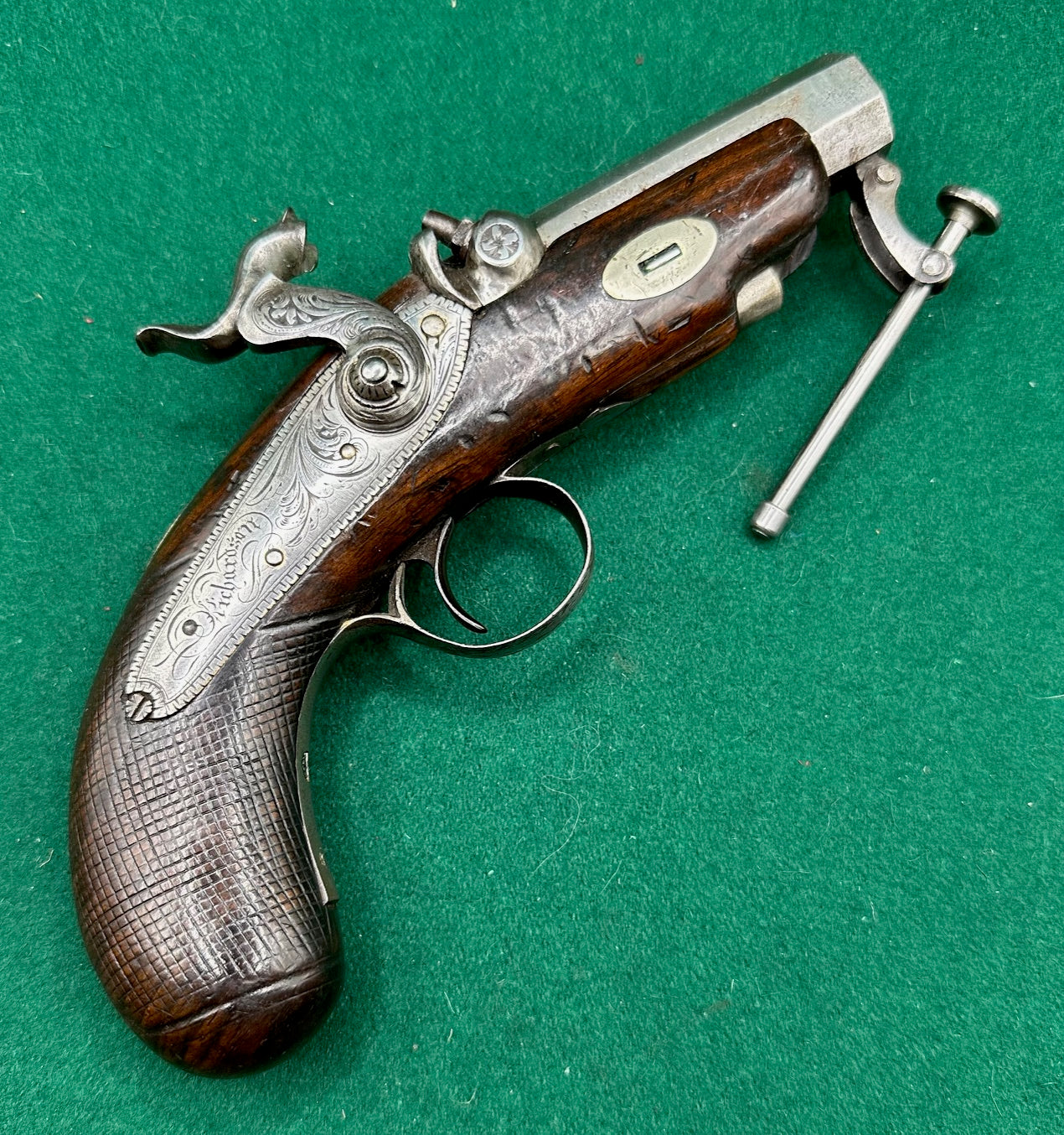 Irish Percussion Cap Overcoat Pistol By Richardson, Limerick