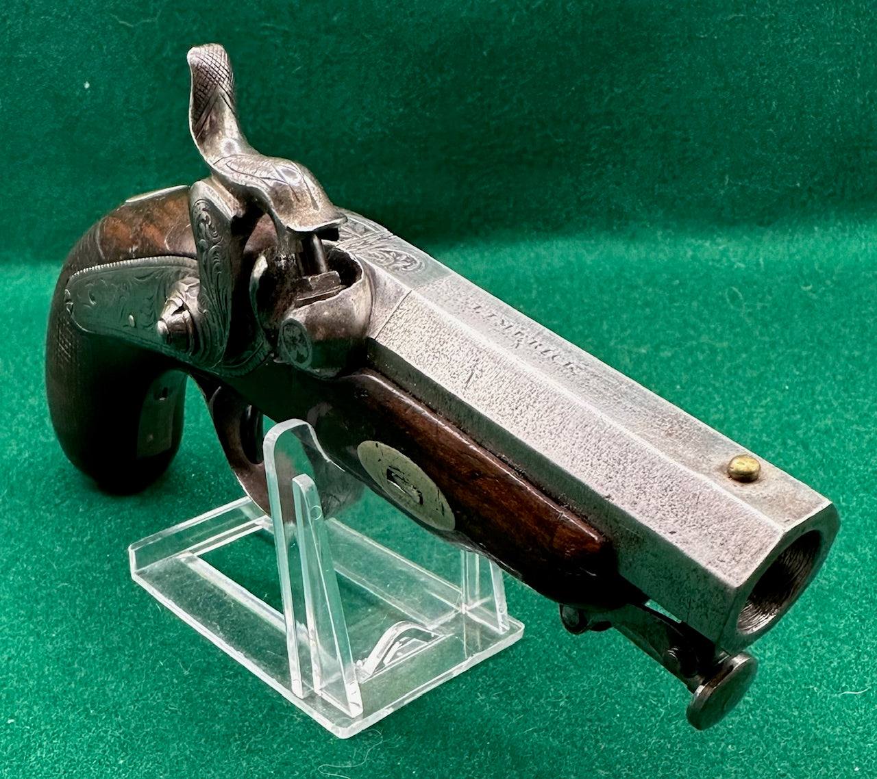 Irish Percussion Cap Overcoat Pistol By Richardson, Limerick