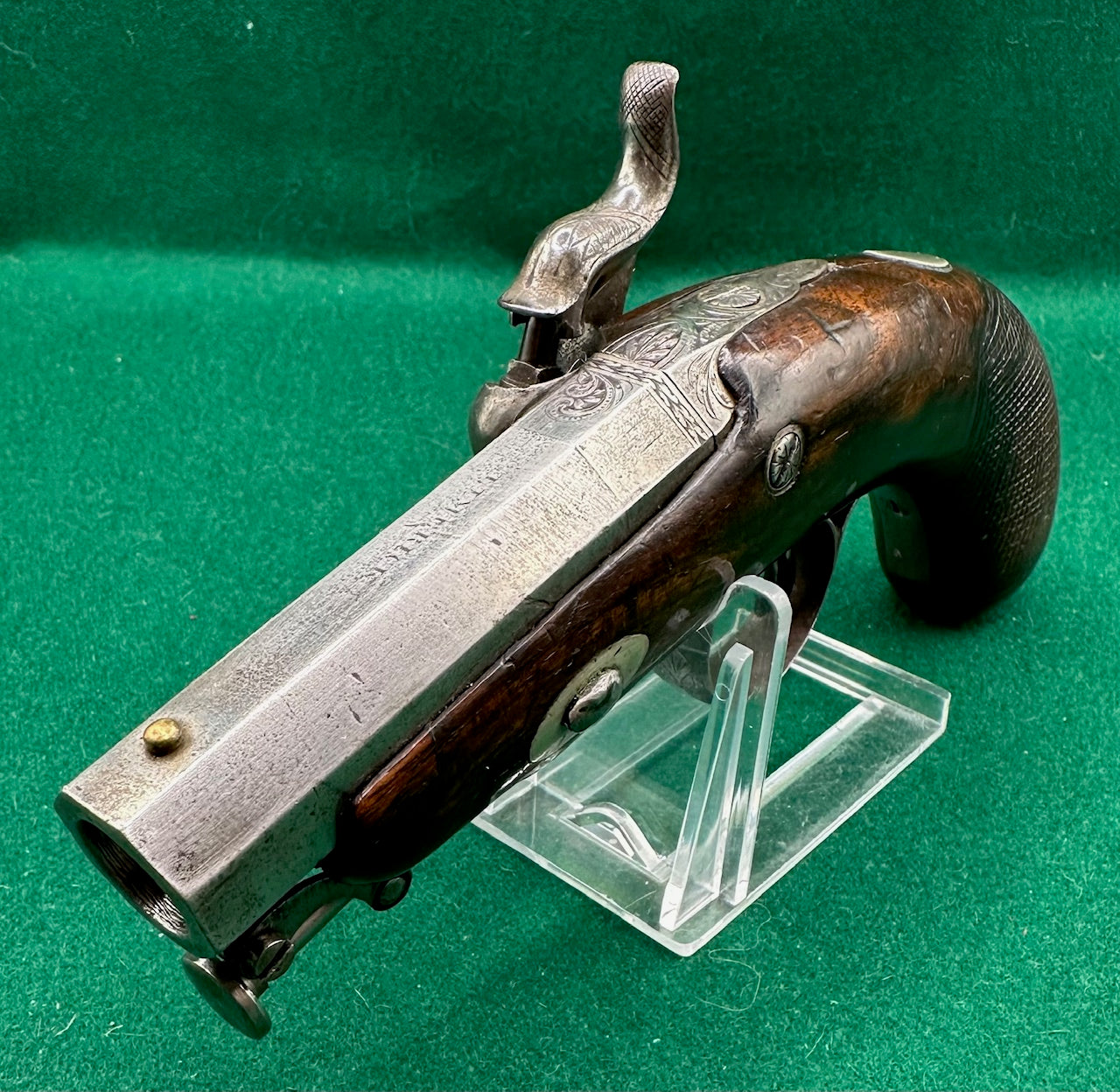 Irish Percussion Cap Overcoat Pistol By Richardson, Limerick