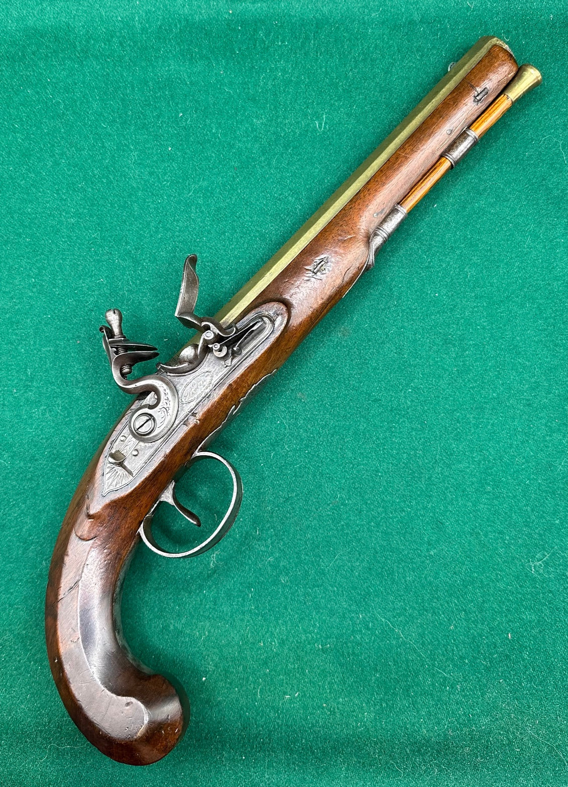 A Handsome Brass Barrelled 0.54 Calibre Officers/Duelling Pistol By O. Probin