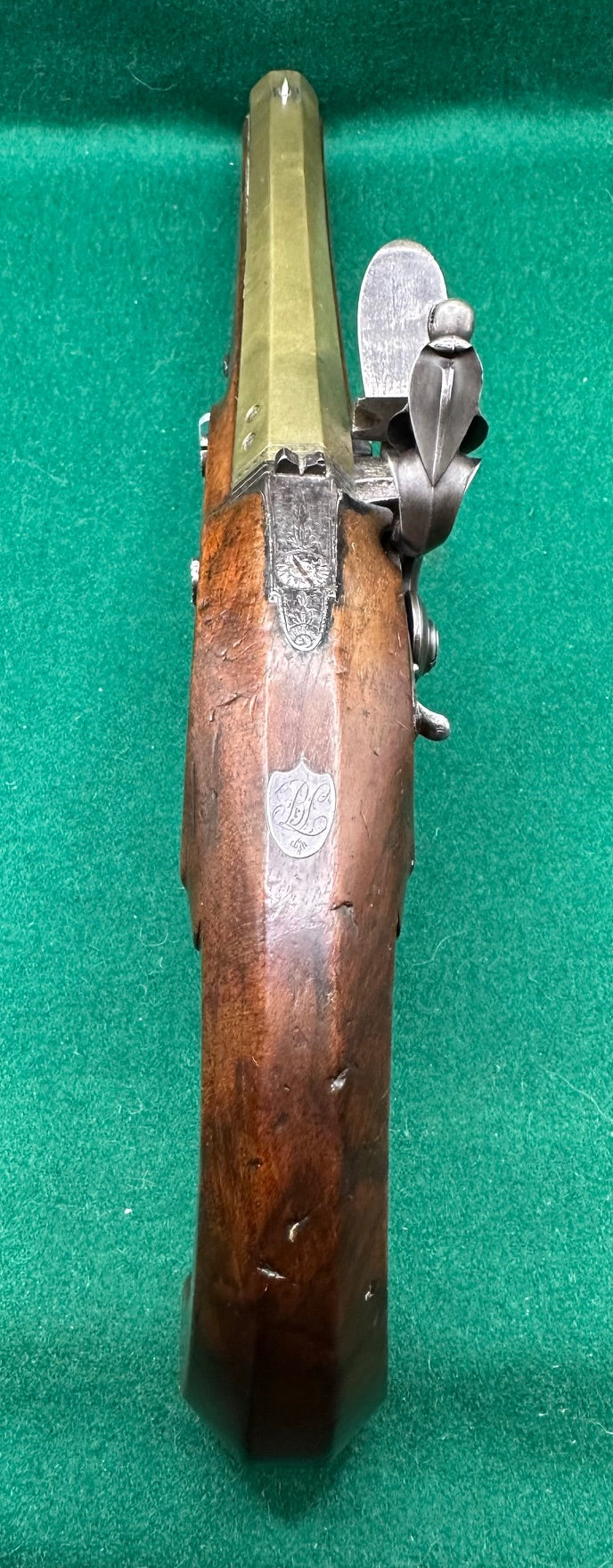 A Handsome Brass Barrelled 0.54 Calibre Officers/Duelling Pistol By O. Probin