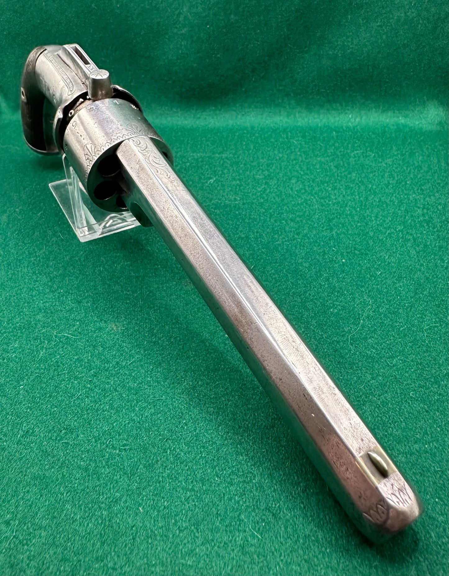 A large Oak Cased Percussion Cap Transitional Revolver