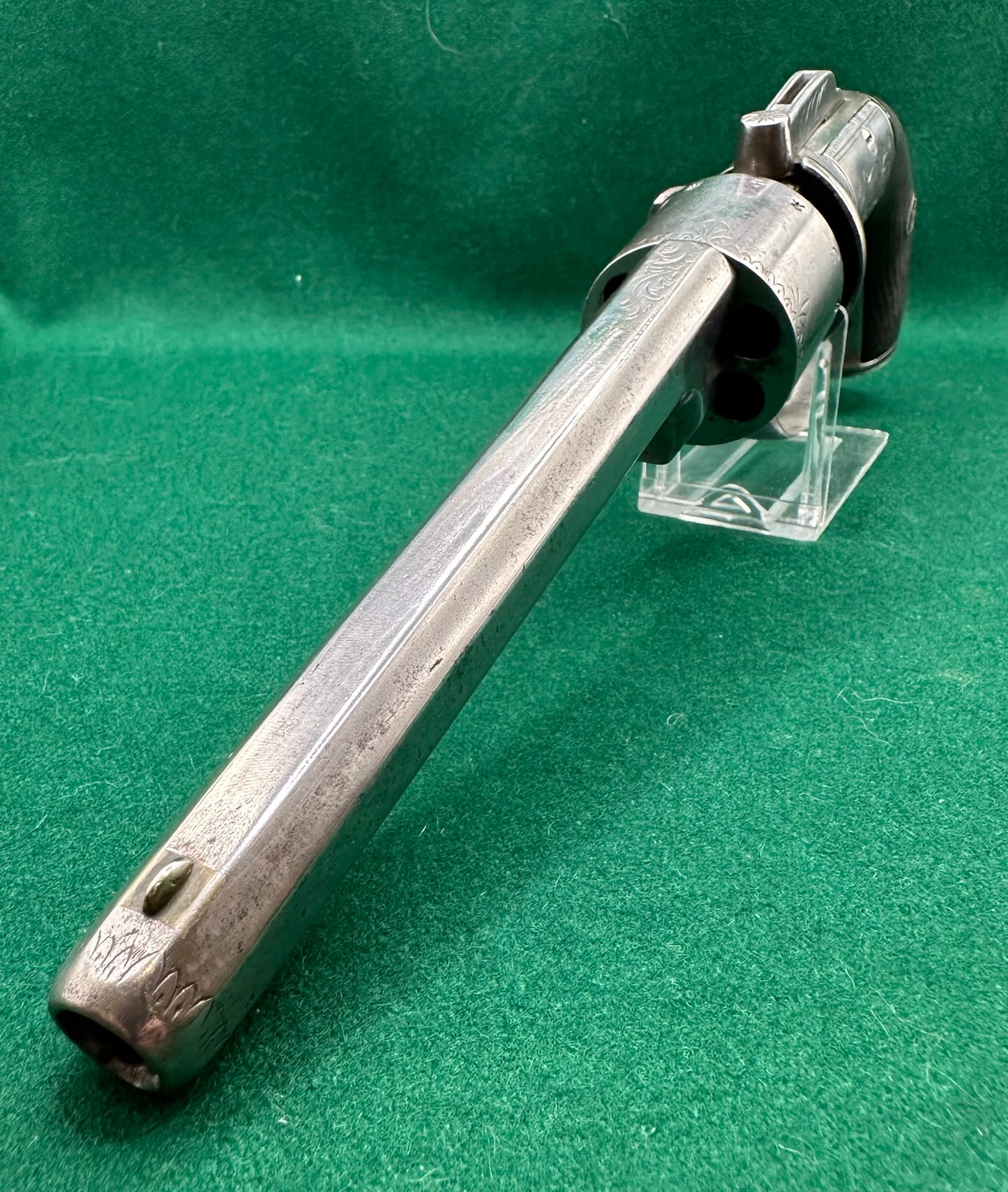 A large Oak Cased Percussion Cap Transitional Revolver