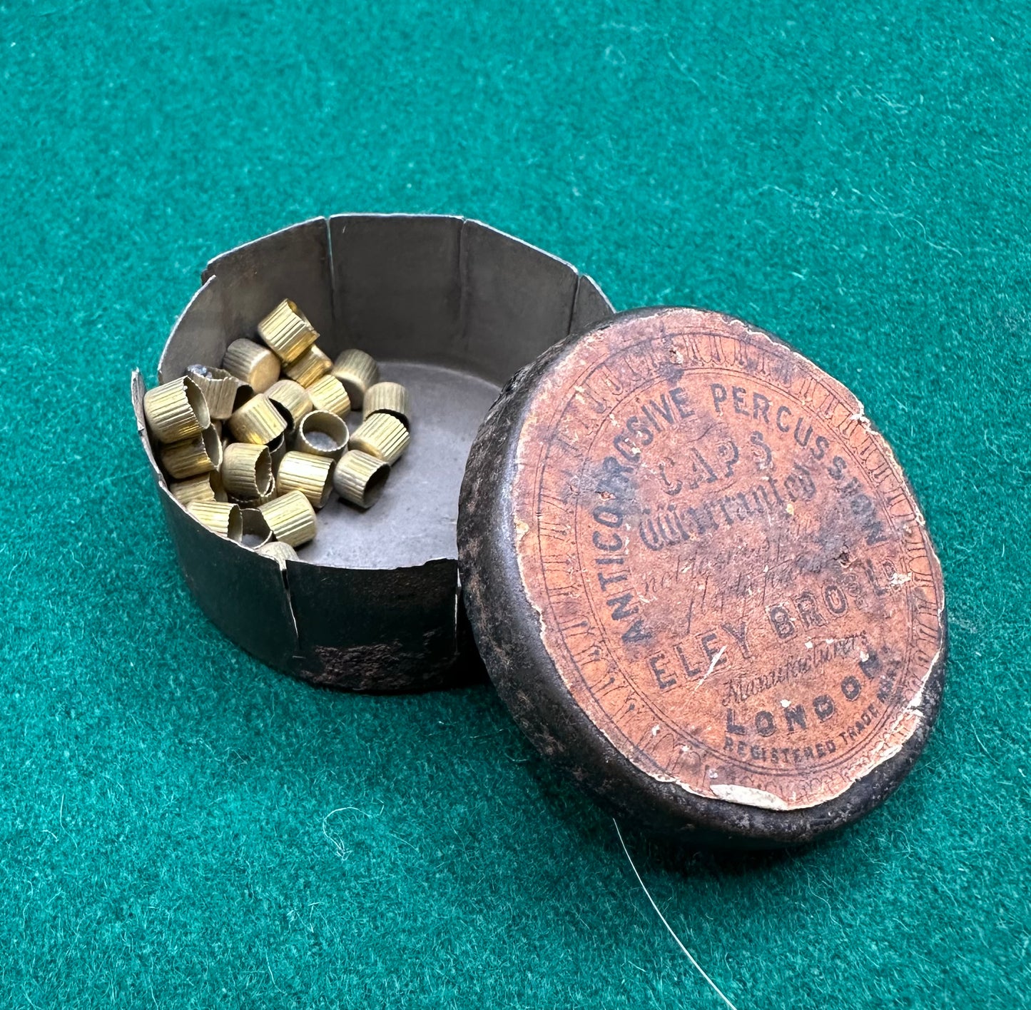 A large Oak Cased Percussion Cap Transitional Revolver