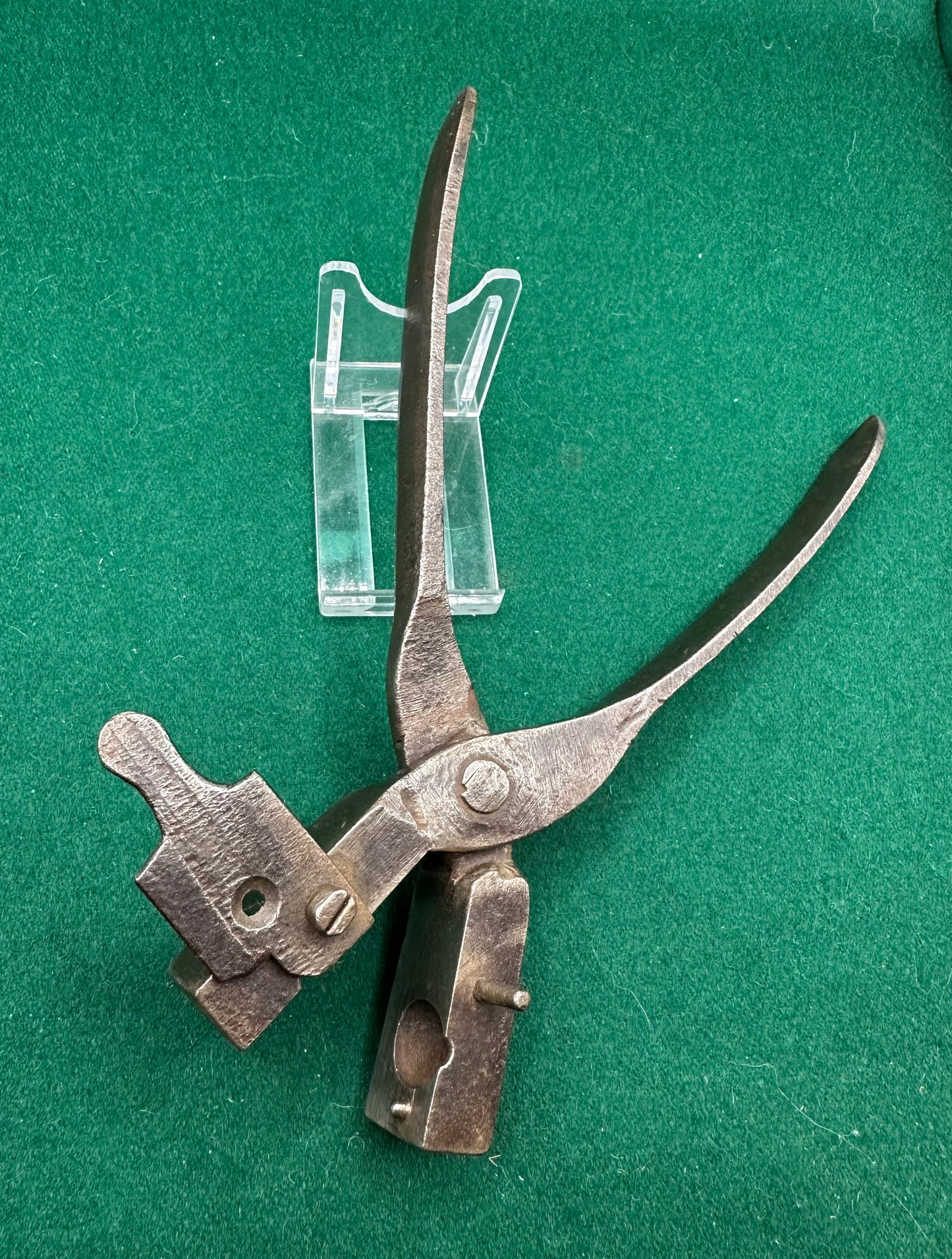 Very Large Cast Steel Scissor Bullet Mould With Attached Sprue Cutter