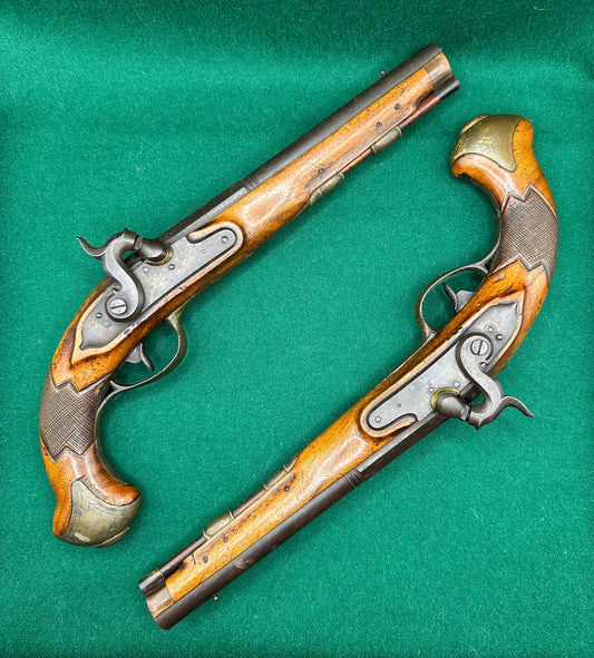 A Beautiful Pair Of Continental Percussion Cap Duelling/Target Pistols